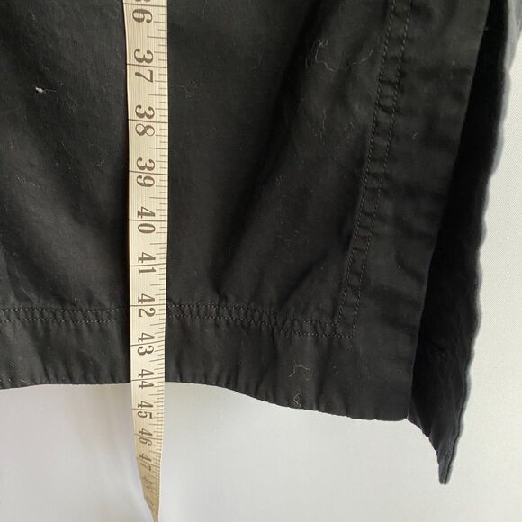 Gap Collarless Henley Pocket L/S True Black Khaki Midi Shirt Dress Size Small - Picture 14 of 16